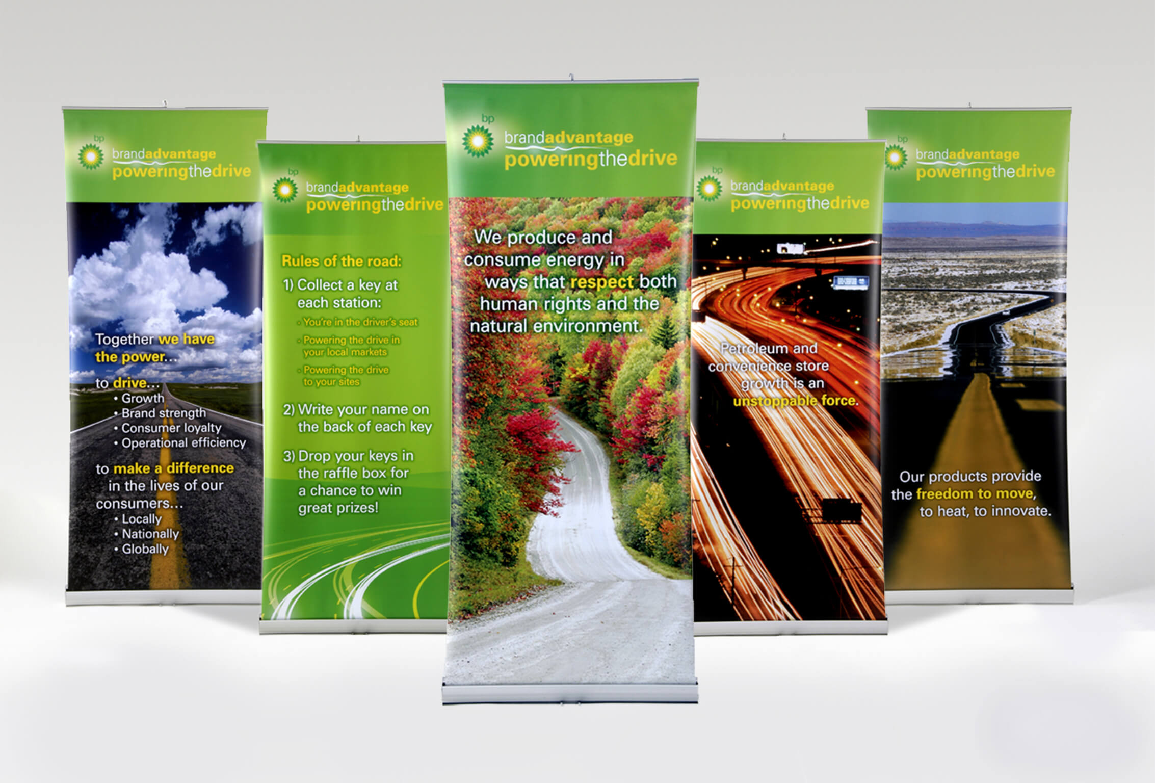 golin bp power the drive retractable banners image
